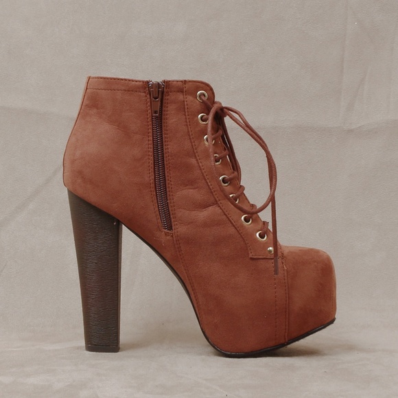 FINAL SALE Tan Chunky Platform Heel Britney1 - Picture 2 of 5